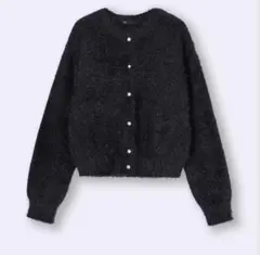 GU トップス　シャイニークルーネックカーディガンZ ブラック