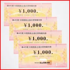 ◆ビックカメラ コジマ ソフマップ 株主優待券 4000円分◆