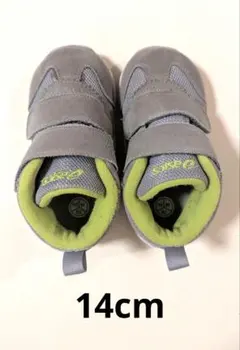 asics スクスクベビーシューズ 14cm グレー/ライム