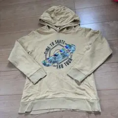 GU 美品 スパンコール　スケボーパーカー 150ベージュ