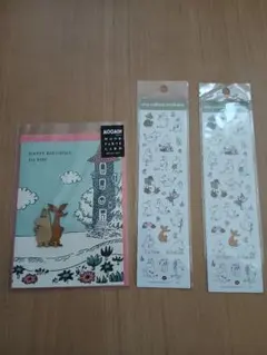 未使用　ムーミン ウッドパーツカード＆シールの 3点セット