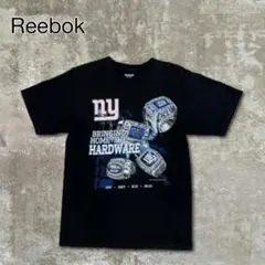 Reebok Tシャツ半袖ブラック黒アメリカNFLチャンピオン記念T古着M