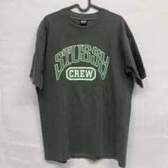 00s ステューシー アーチロゴ クルー　Tシャツ　L 黒タグ　グリーン
