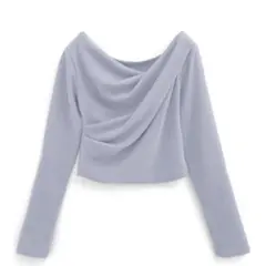 GRL ドレープカシュクールトップス　dk1362 ブルー