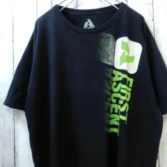 ロゴプリントTシャツ ストリート系 オーバーシルエット 黒 ブラック XL 古着