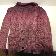 ミッシェルクランの赤ニットカーデガンのサムネイル