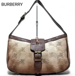 BURBERRY　ハンドバッグ ホースロゴ 総柄 レザー キャンバス ベルト