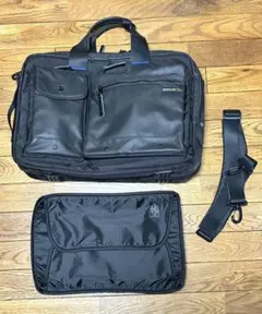 【ワイシャツケース付】ALPHA ブルーライン3WAYビジネスバッグ ブラック