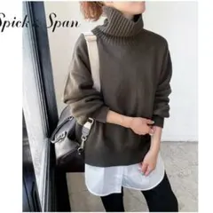 【美品】 スピックアンドスパン ウールカシミアタートルネック プルオーバー