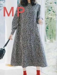 リブ イン コンフォート はまじとコラボ モノトーン花柄ワンピース　ＭＰ