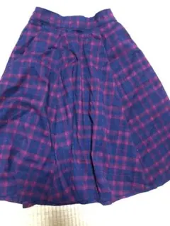 ギンガム チェックスカート 赤 膝丈 OZOC