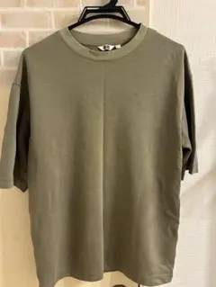 UNIQLO エアリズムコットンオーバーサイズTシャツ/5分袖　L
