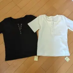 新品・未使用　GORGE　スナップボタン付きTシャツ　カットソー　2枚セットのサムネイル
