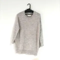 cepo メッシュ編み グレー 長袖ニット