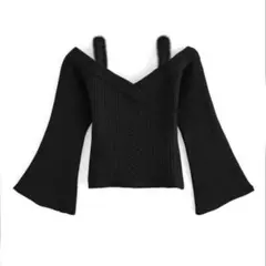 GRL ファーオフショルフレアスリーブニットトップス[an1345]