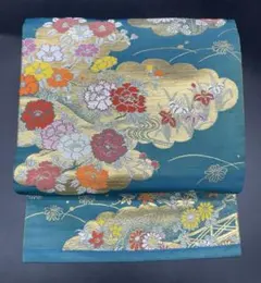 △名古屋帯 洒落帯　高級△ 正絹　金糸　花柄　アンティーク　大正ロマン　314