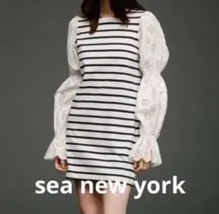 sea new york★シーニューヨーク ボーダー　カットワークレースワンピのサムネイル