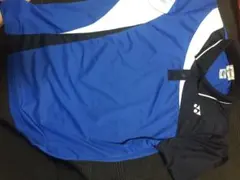 YONEX テニスシャツ L 青/黒/白