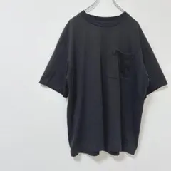 無印良品 ポケットTシャツ 五分袖 クルーネック 黒 XL無地シンプルモノトーン