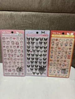キティ　赤　ピンク　クロミ　ボンボンドロップシール　【正規品】　３つセット