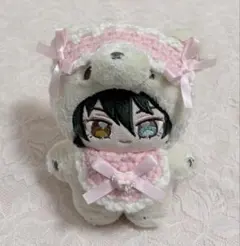 いつぬい ぬい ぬい服 スタイ ヘッドドレス ピンク×ホワイト 編み物 かぎ編み