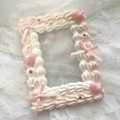 トレカケース　ホイップデコ　リボン　ハート ピンク　量産系