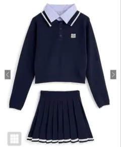 ネイビー ポロシャツ スカートセットアップ