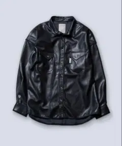 定価以下❗️LIBEIRO コーティングレザーパイピングシャツ M