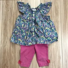 【ラルフ】花柄ブラウス レギンス セット 80cm