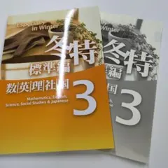塾用教材　未記入品　冬特標準編　数英理社国3　5教科合本の高校受験用教材　育伸社