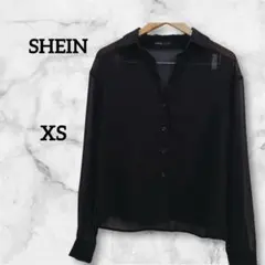 SHEIN ブラック ボタンアップシャツ 【XS】