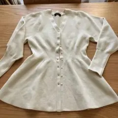 ユナイテッドアローズ　グリーンレーベルリラクシング　ペプラムニットカーディガン