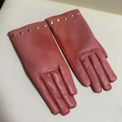 BURBERRY バーバリーブルーレーベル 手袋 レザーグローブ ピンク