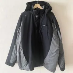NIKE 中綿ブルゾン XXL 黒 グレー ワンポイントロゴ ビッグサイズ 古着
