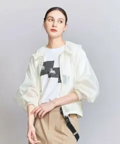 【最終値下げ】【新品】BEAUTY&YOUTH シアーナイロンショートフーディのサムネイル