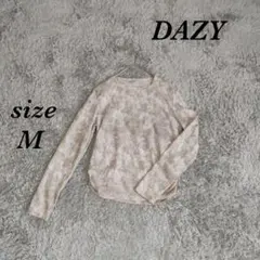 デイジー (M) 長袖 トップス 裾シャーリング タイダイ柄 ワッフル生地
