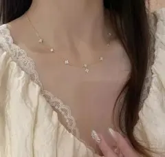 ネックレス シルバー925 金アレ ゴールド 爆売れ人気✨フラワーczダイヤ