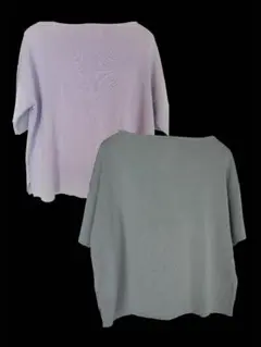 【新品2点】オペークドットクリップ　ニットセット　春　オフィスカジュアル　半袖