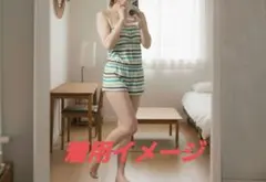 セパレート水着 ストライプ 黃 白 緑