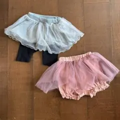 petit main チュチュスカート付きレギンス 80cm パンツ2色セット