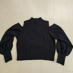 オフショル 長袖 ニット ブラック　INGNI