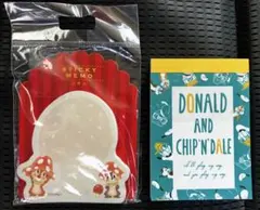 ディズニー　チップとデール　メモ帳　ふせんメモ