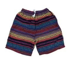 ストライプ柄 ゴムウエスト ショートパンツ