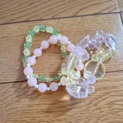 1つ追加☆キッズ用カラフルビーズブレスレット4個セット