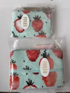 新品未開封　FEILER ストロベリードット　ペールグリーン　2点セット