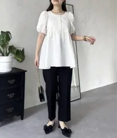 プロズヴェール／パールボタンペプラムブラウスセットアップ／お宮参り／参観／卒業式のサムネイル