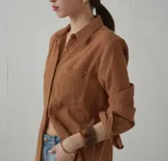 美品　Loungedress ラウンジドレス ハート刺繍ガーゼシャツのサムネイル