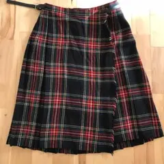 ウール巻きスカート 赤チェック【フリーサイズ】ヴィンテージのサムネイル