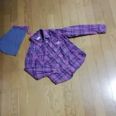AngelBlue チェックシャツ パーカー 135cm
