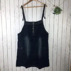 新品LL 大きいサイズ デニムサロペットワンピース インディゴ